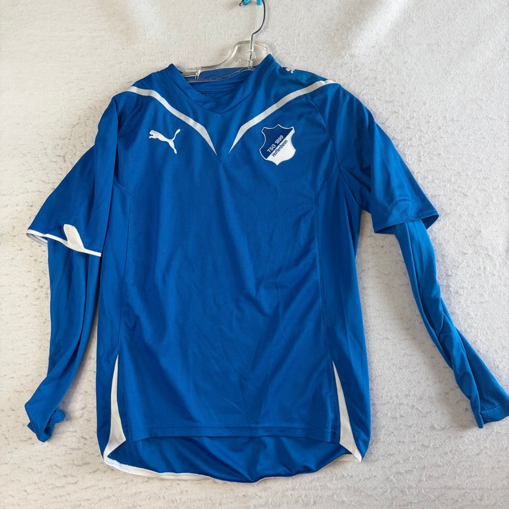 Puma TSG 1899 Hoffenheim Soccer Jersey Mens Medium Blue‎ Long Sleeve V-Neck